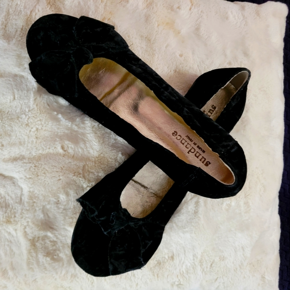 Sundance I Black Velvet Ballet Flats